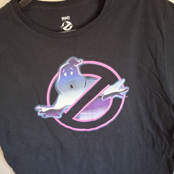 GhostBusters Black Mens Neon Logo Tshirt L 42/44 - Picture 5 of 6